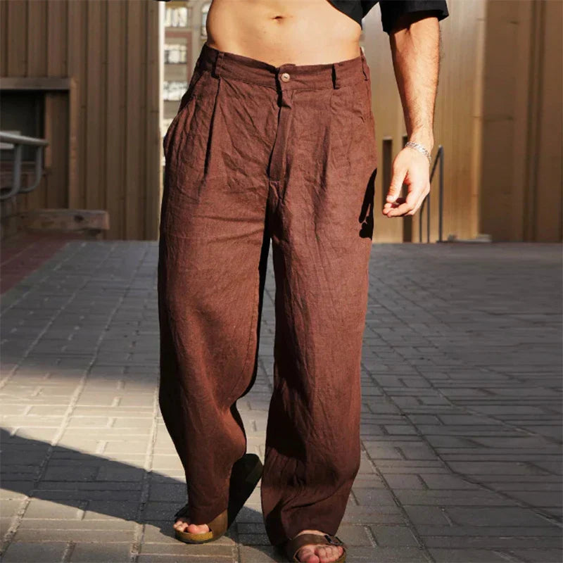 Marchmel | PANTALONS EN LIN À JAMBES LARGES