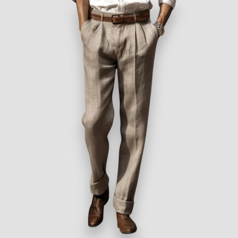 LÉONARD™ | PANTALONE CLASSICO IN LINO