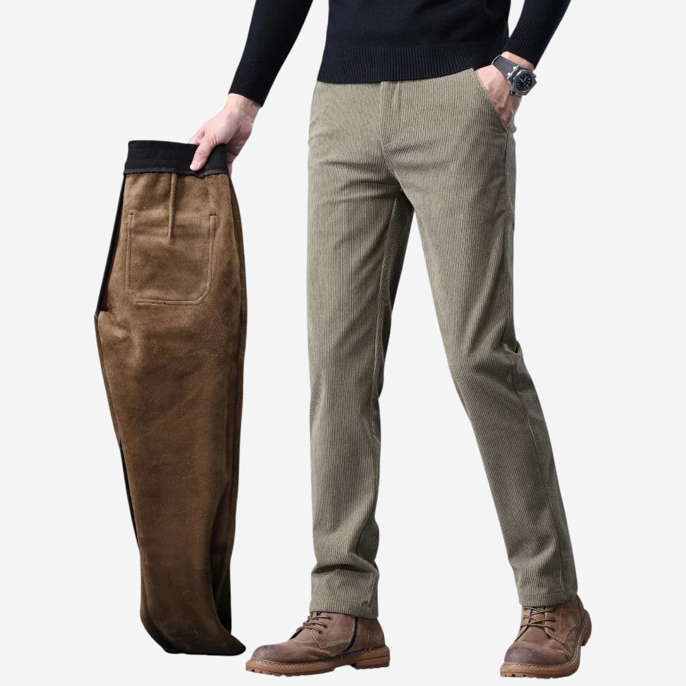 Marchmel | Homme Pantalon Velours Côtelé Doublure Polaire
