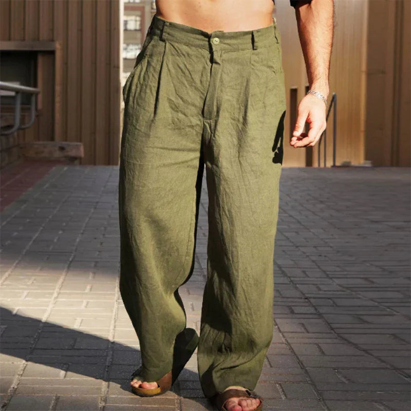 Marchmel | PANTALONS EN LIN À JAMBES LARGES