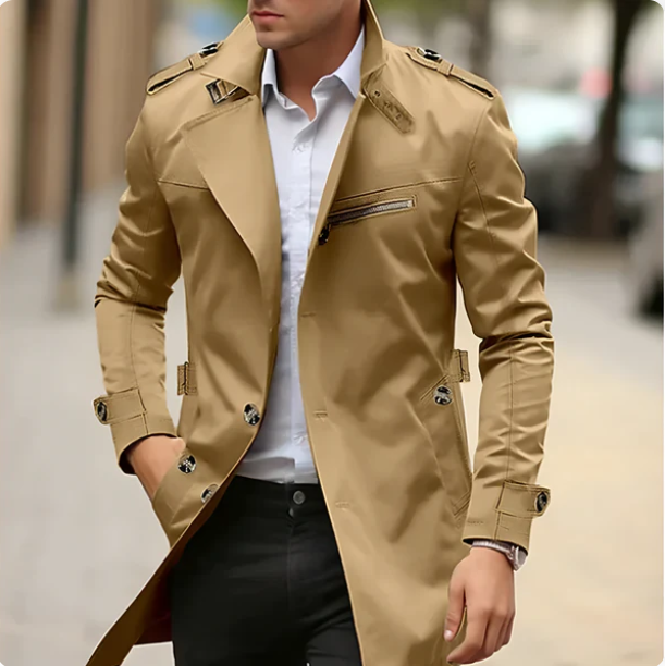 Marchmel | Pánský klasický elegantní trenčkot na podzim