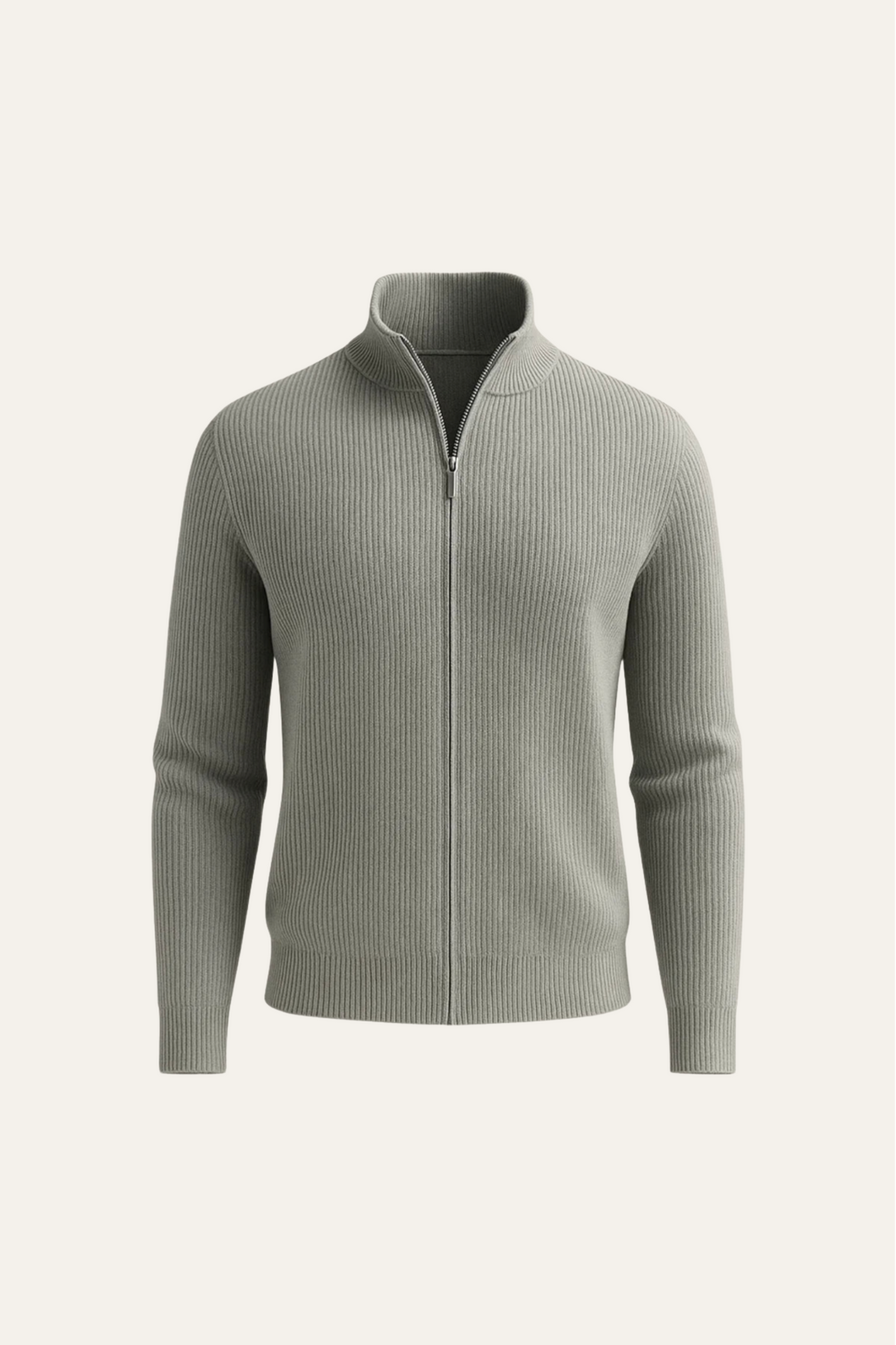 Cardigan en Cachemire Nobile Vert Gris