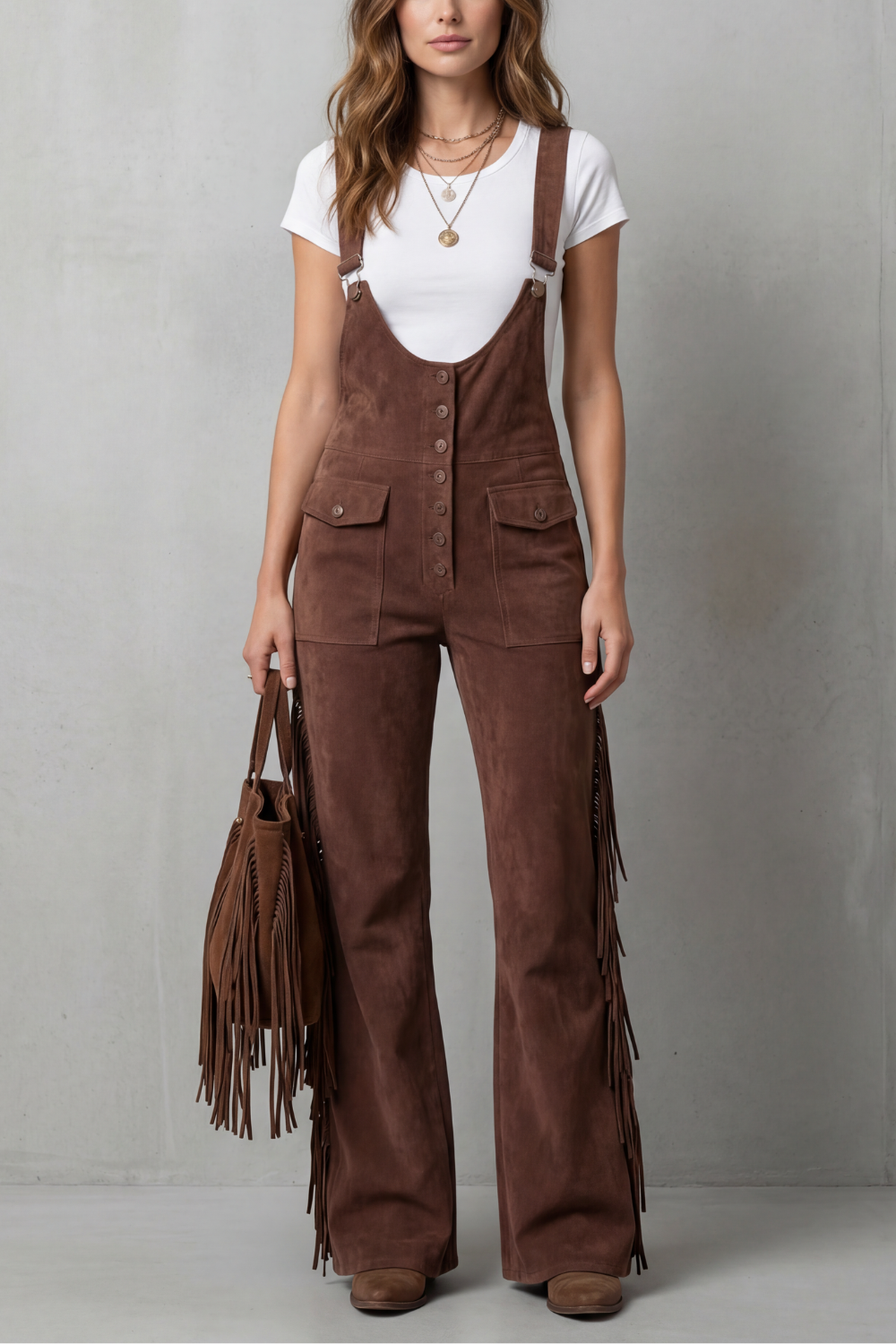 Marchmel | Femme Détails de franges western – Salopette évasée