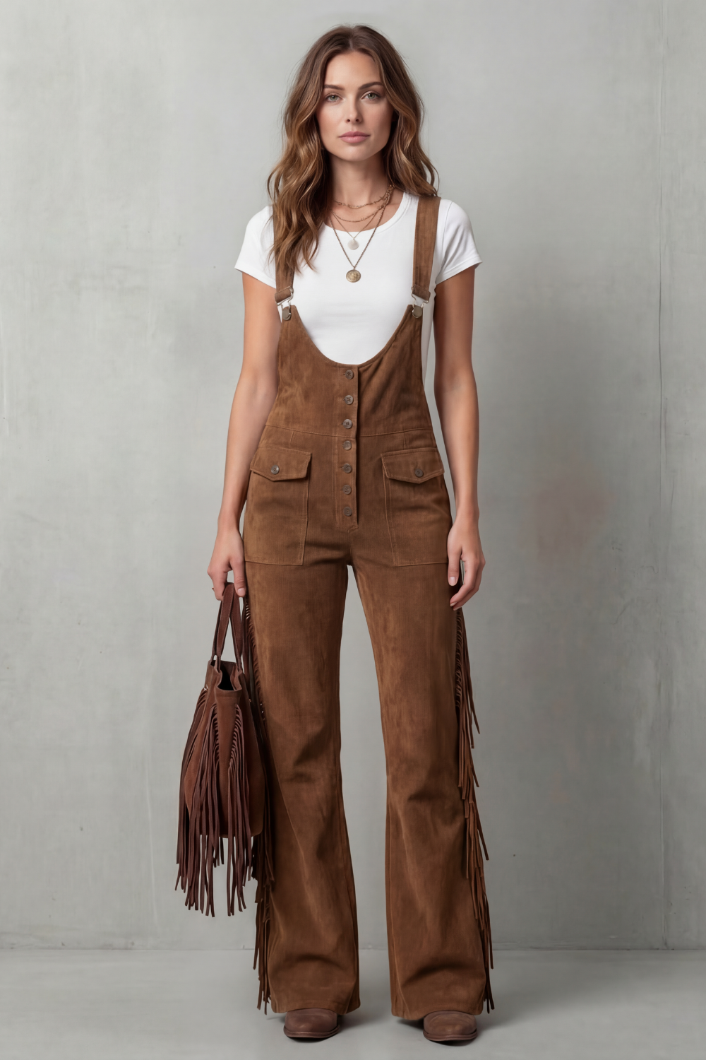 Marchmel | Femme Détails de franges western – Salopette évasée