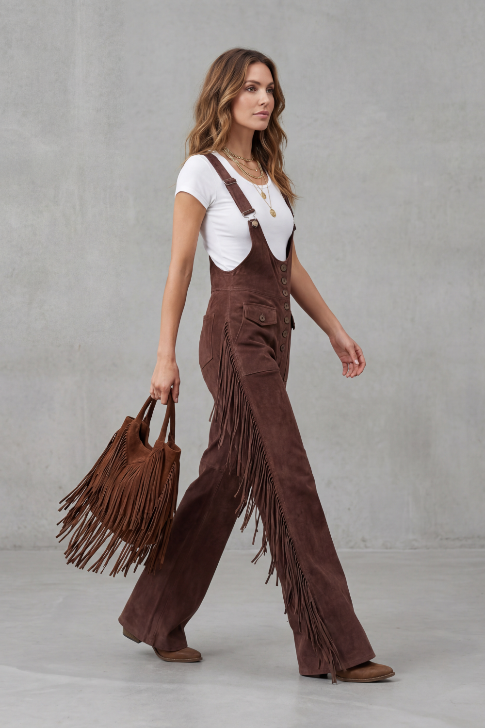 Marchmel | Femme Détails de franges western – Salopette évasée
