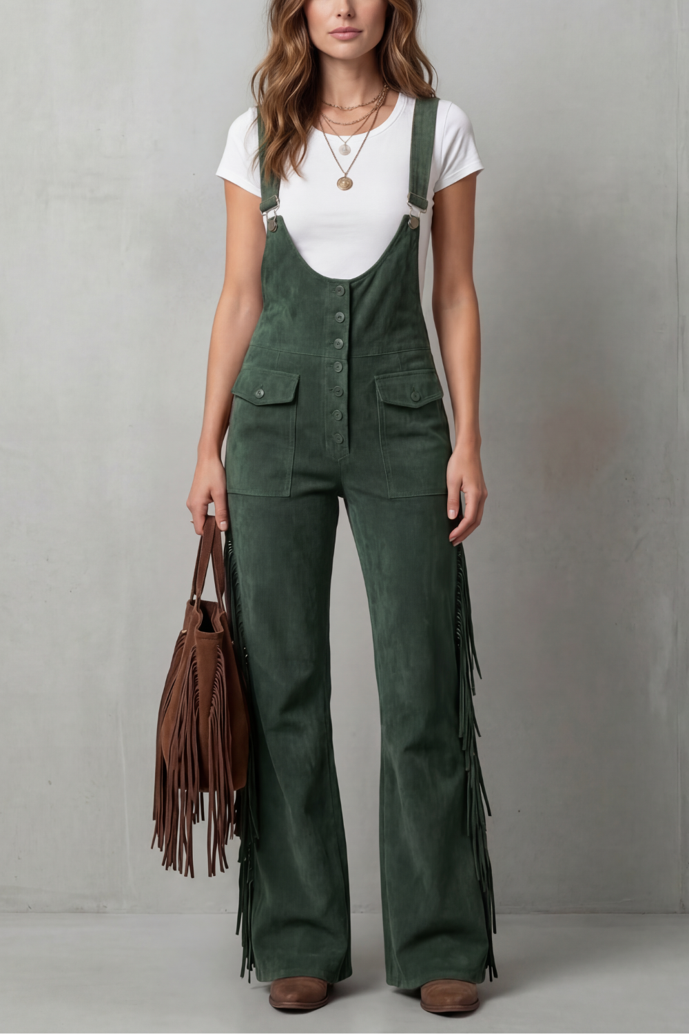 Marchmel | Femme Détails de franges western – Salopette évasée