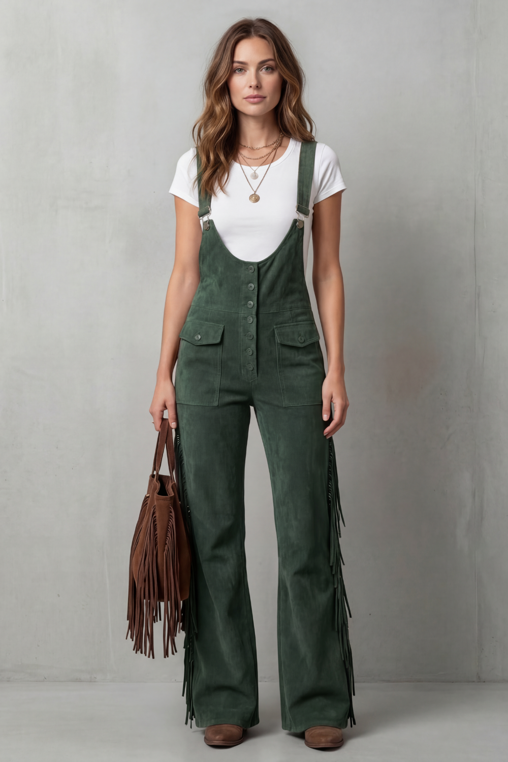 Marchmel | Femme Détails de franges western – Salopette évasée