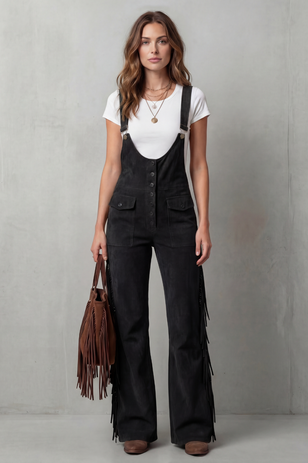 Marchmel | Femme Détails de franges western – Salopette évasée