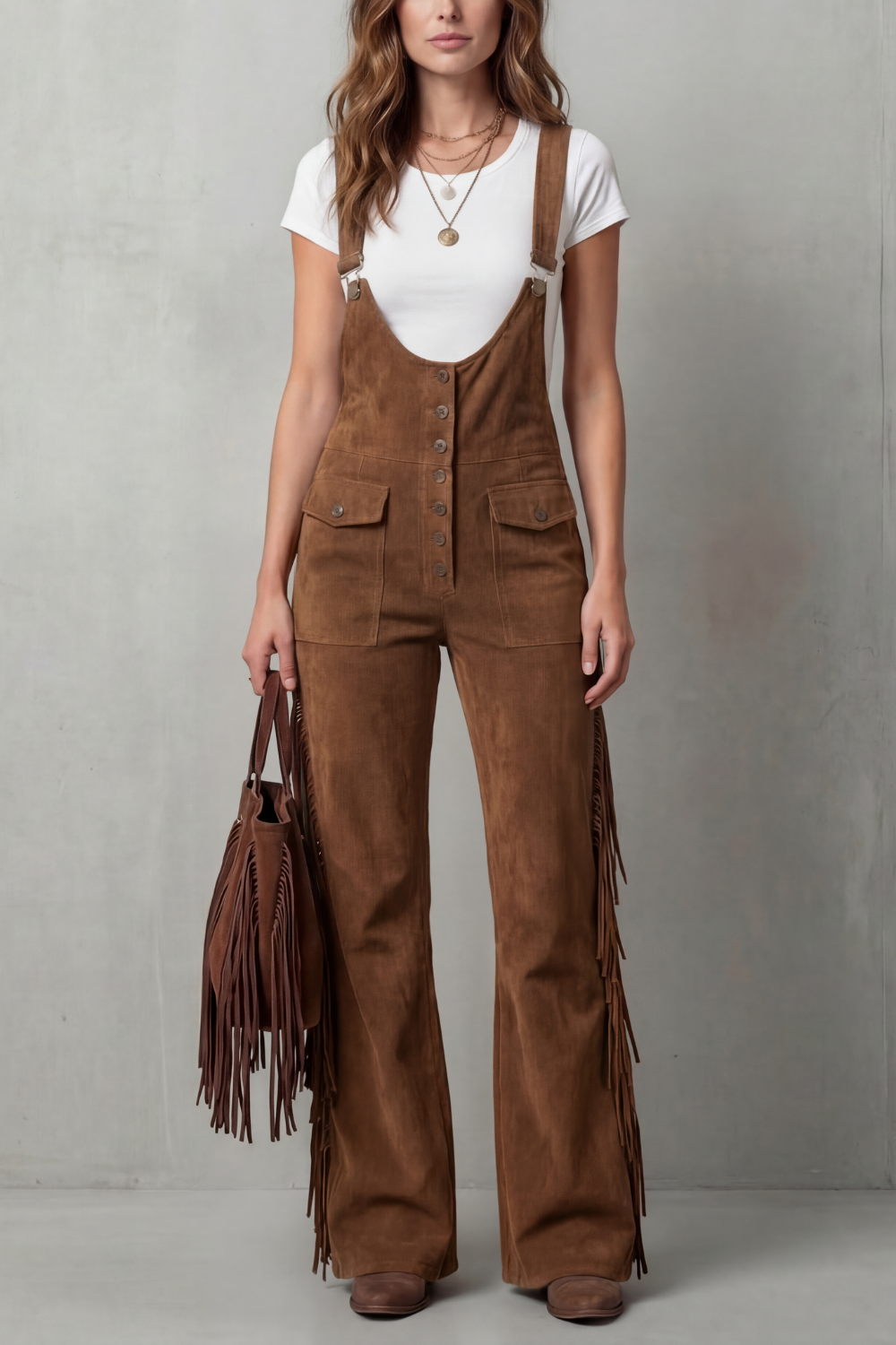 Marchmel | Femme Détails de franges western – Salopette évasée