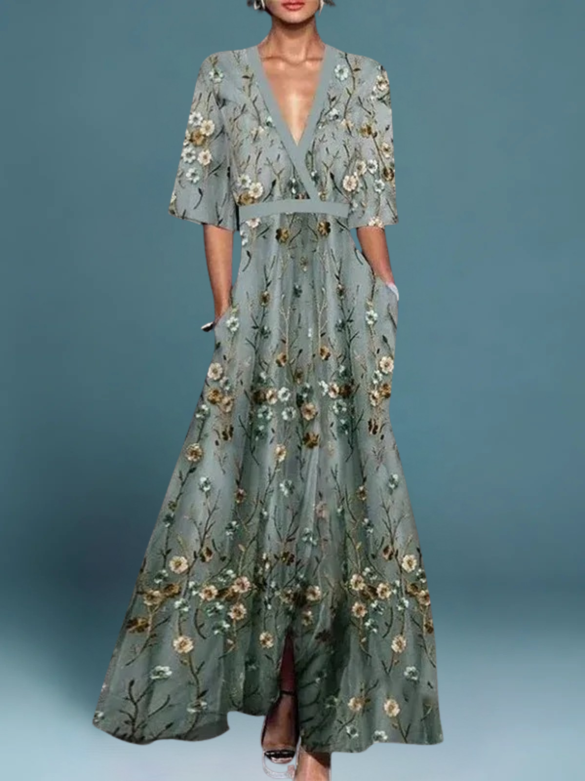 Marchmel | Robe femme col en V taille marquée silhouette élancée