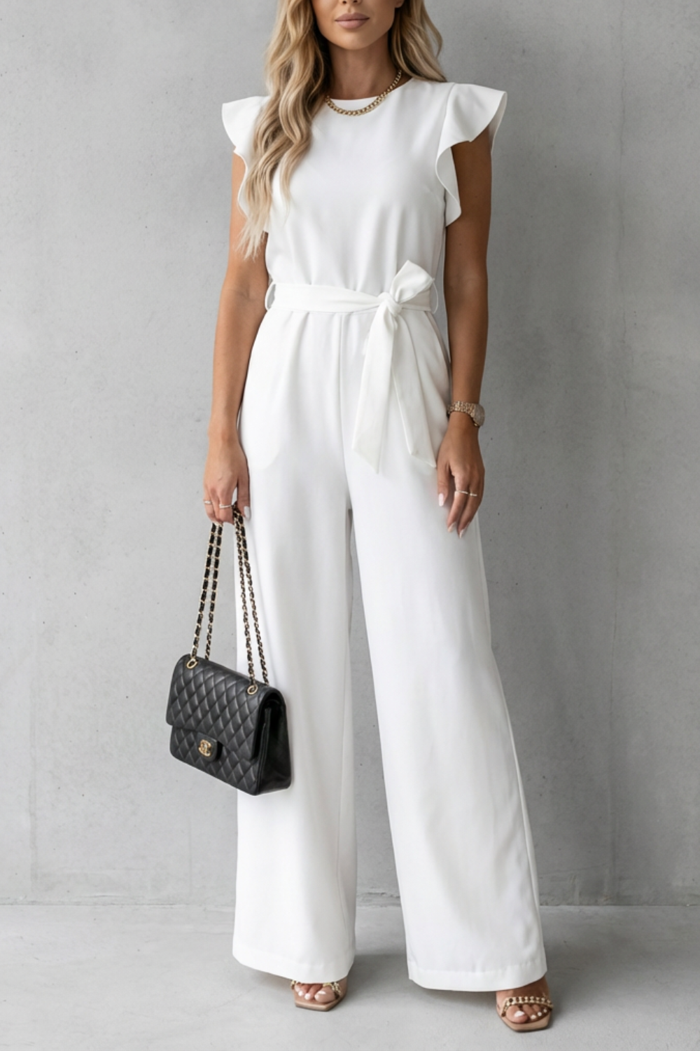 Marchmel | Femme Combinaison à manches volantes avec ceinture – Pantalon large