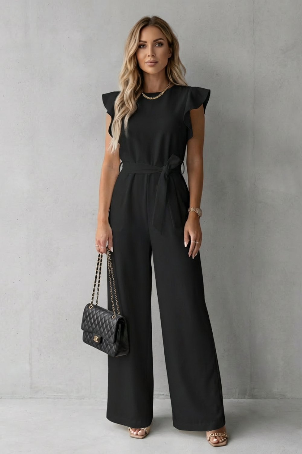 Marchmel | Femme Combinaison à manches volantes avec ceinture – Pantalon large