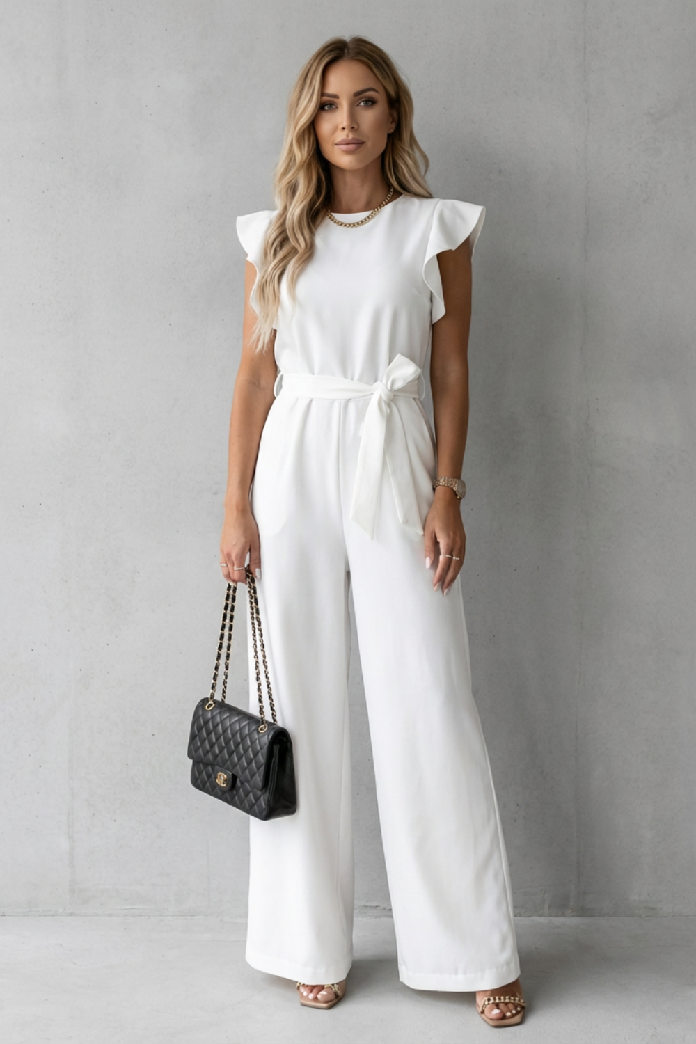 Marchmel | Femme Combinaison à manches volantes avec ceinture – Pantalon large