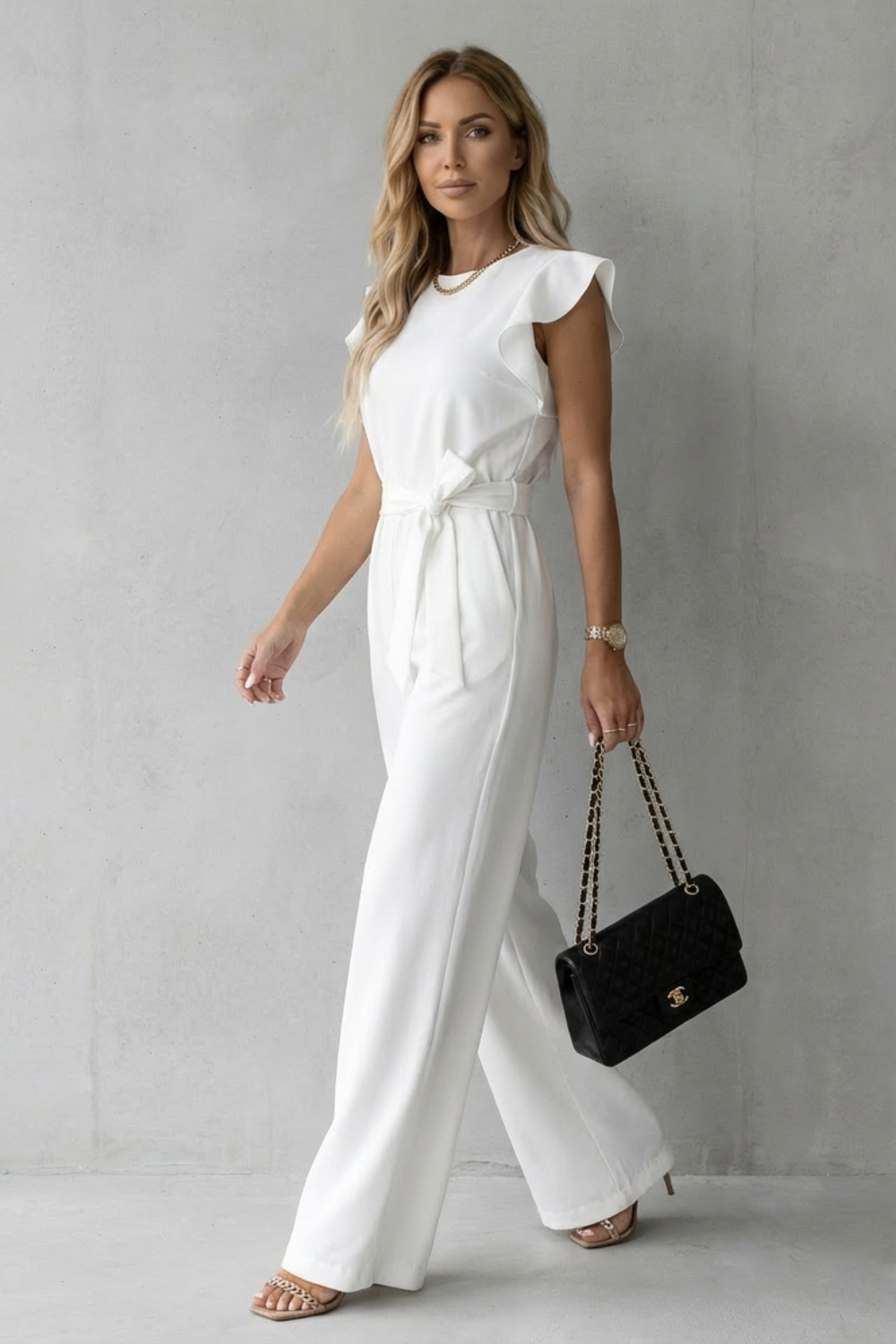 Marchmel | Femme Combinaison à manches volantes avec ceinture – Pantalon large
