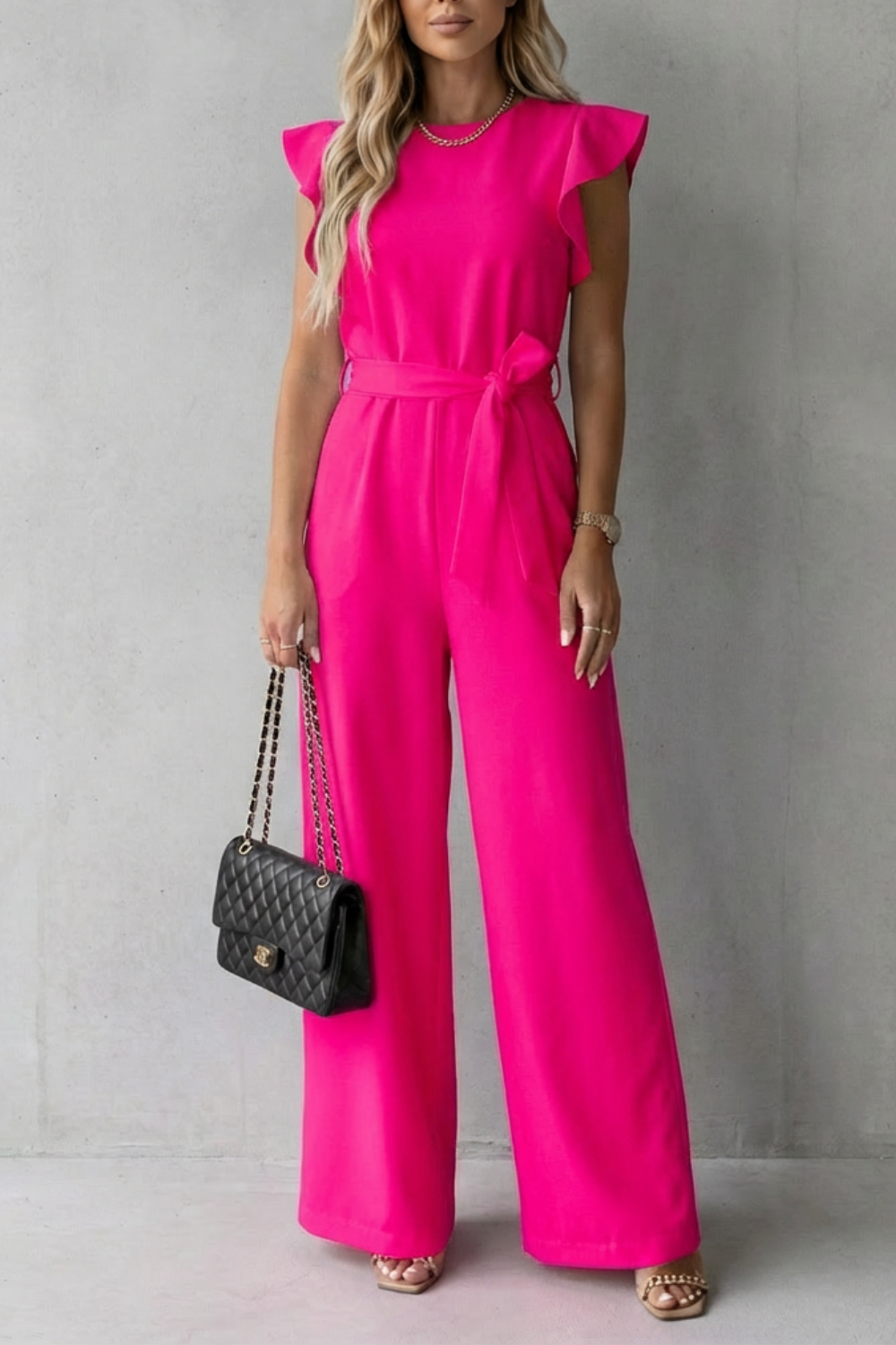 Marchmel | Femme Combinaison à manches volantes avec ceinture – Pantalon large