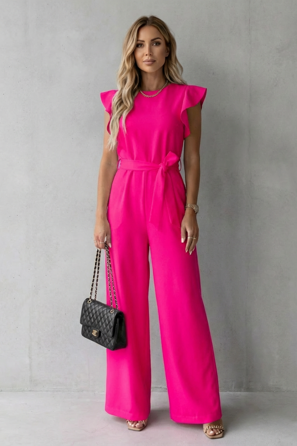 Marchmel | Femme Combinaison à manches volantes avec ceinture – Pantalon large