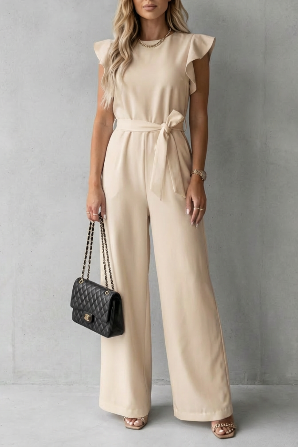 Marchmel | Femme Combinaison à manches volantes avec ceinture – Pantalon large