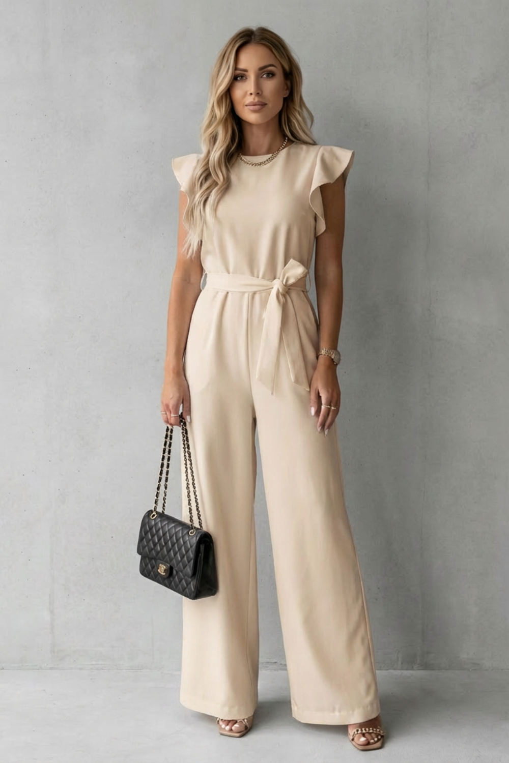 Marchmel | Femme Combinaison à manches volantes avec ceinture – Pantalon large