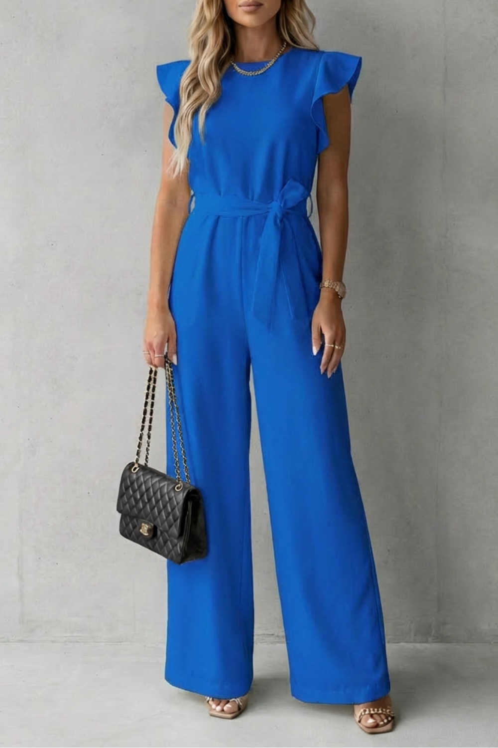 Marchmel | Femme Combinaison à manches volantes avec ceinture – Pantalon large