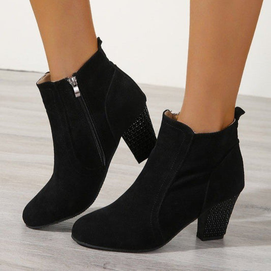 Bottes Martin tendance suédé à bouche profonde pour femmes