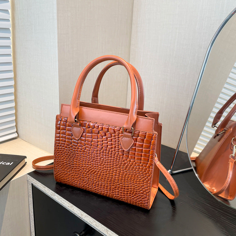 Sac messager à bandoulière texturé de grande capacité pour femmes