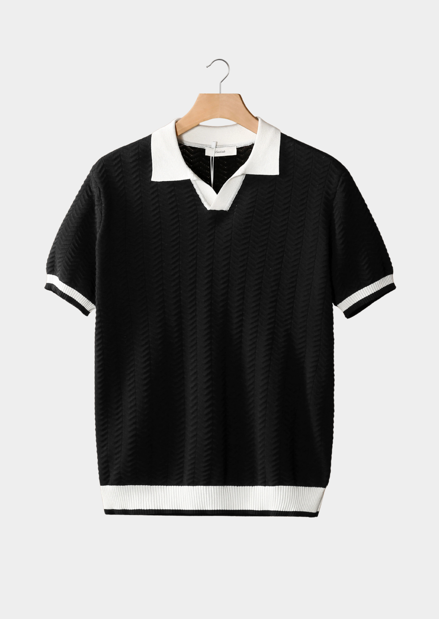 Marchmel | POLO TEXTURÉ NOIR CONTRASTÉ