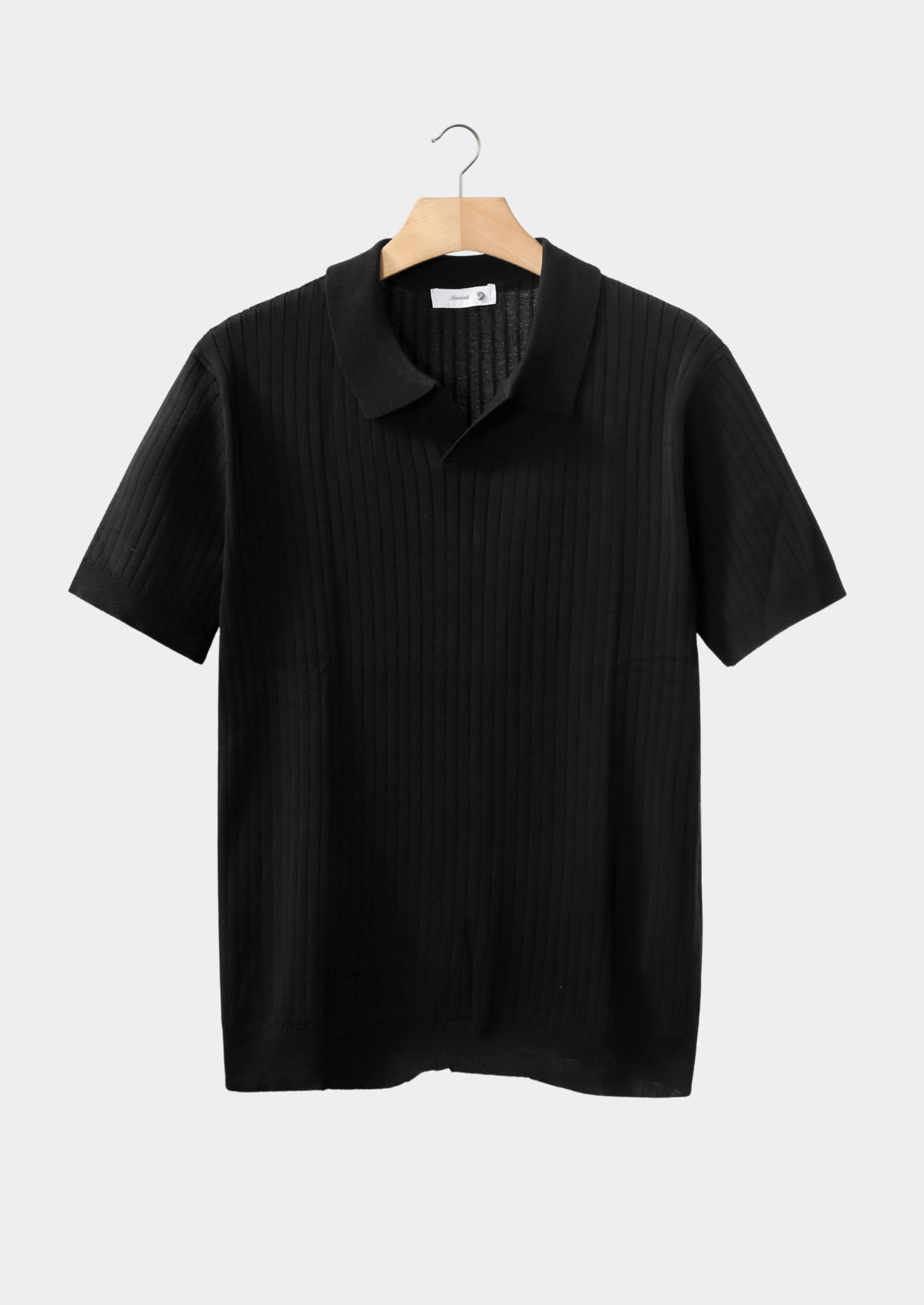 Marchmel | POLO NOIR RAYÉ SANS BOUTONS