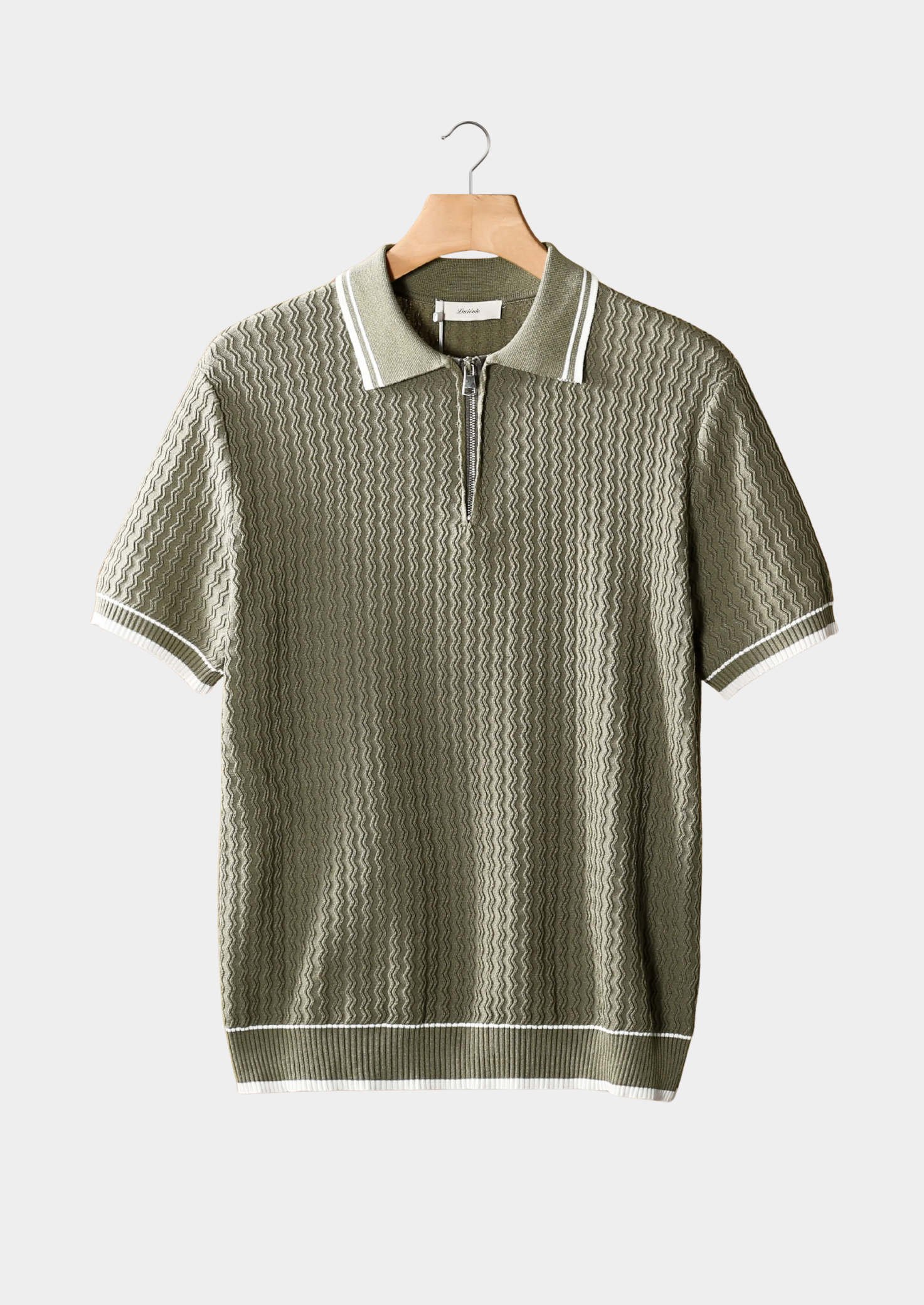 Marchmel | POLO À ZIPPER TEXTURÉ WAVY TAUPE