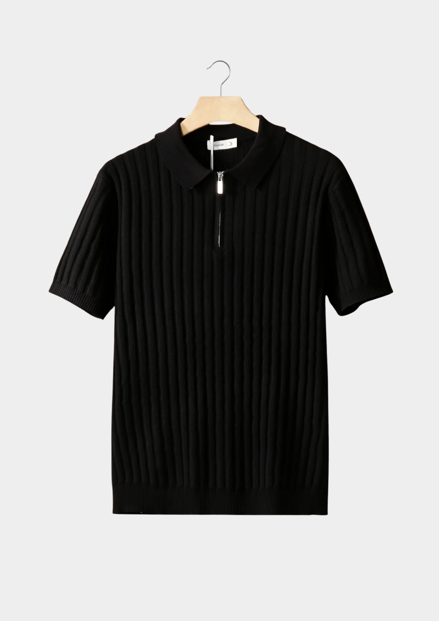 Marchmel | POLO NOIR À GLISSIÈRE RIBBÉE