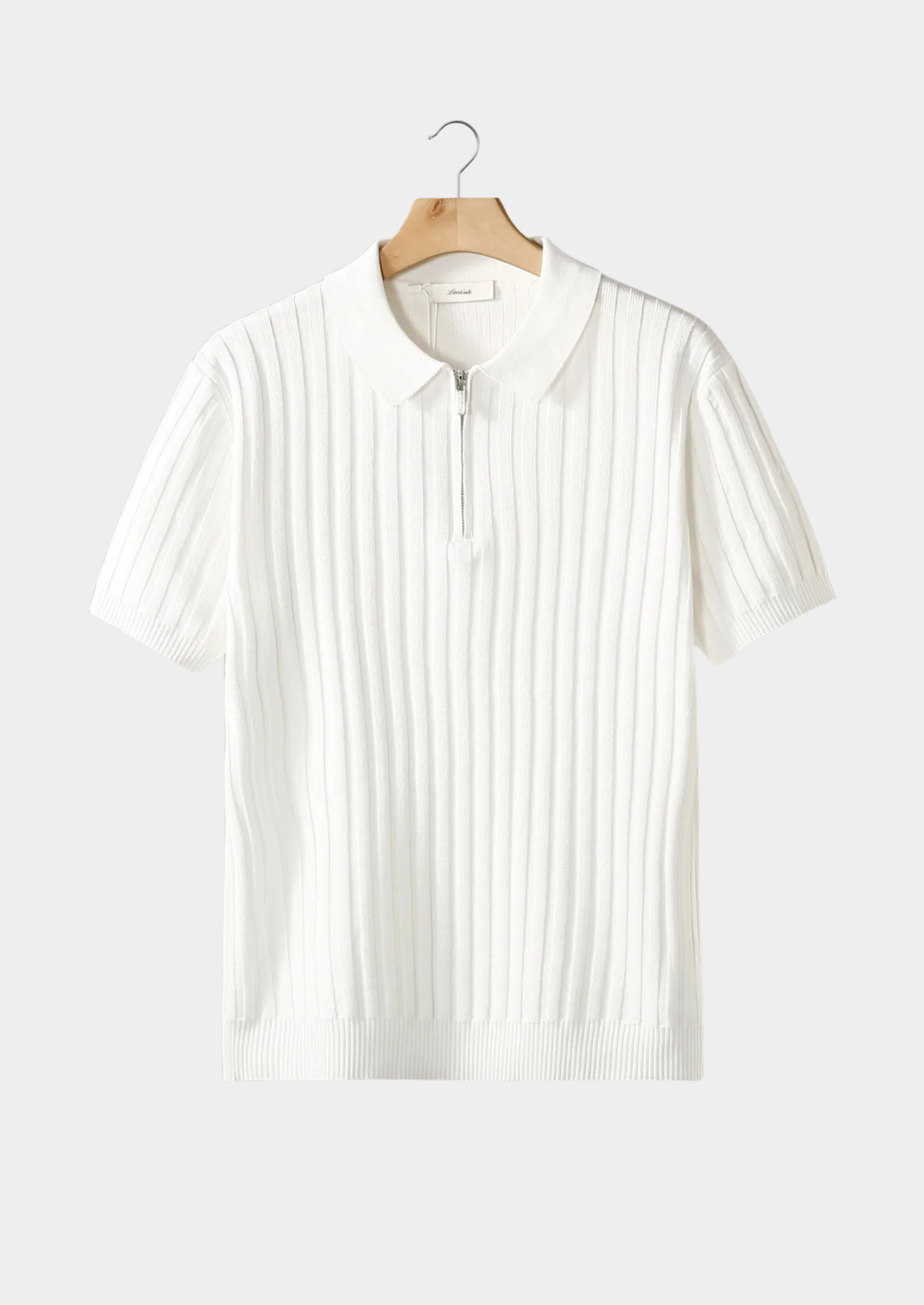 Marchmel | POLO À ZIP BLANC RIBBÉ