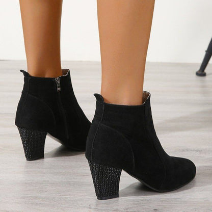 Bottes tendance suédé à bouche profonde pour femmes