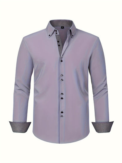 ALBERTO | CAMICIA ELEGANTE LEGGERA CON PARTICOLARI A CONTRASTO