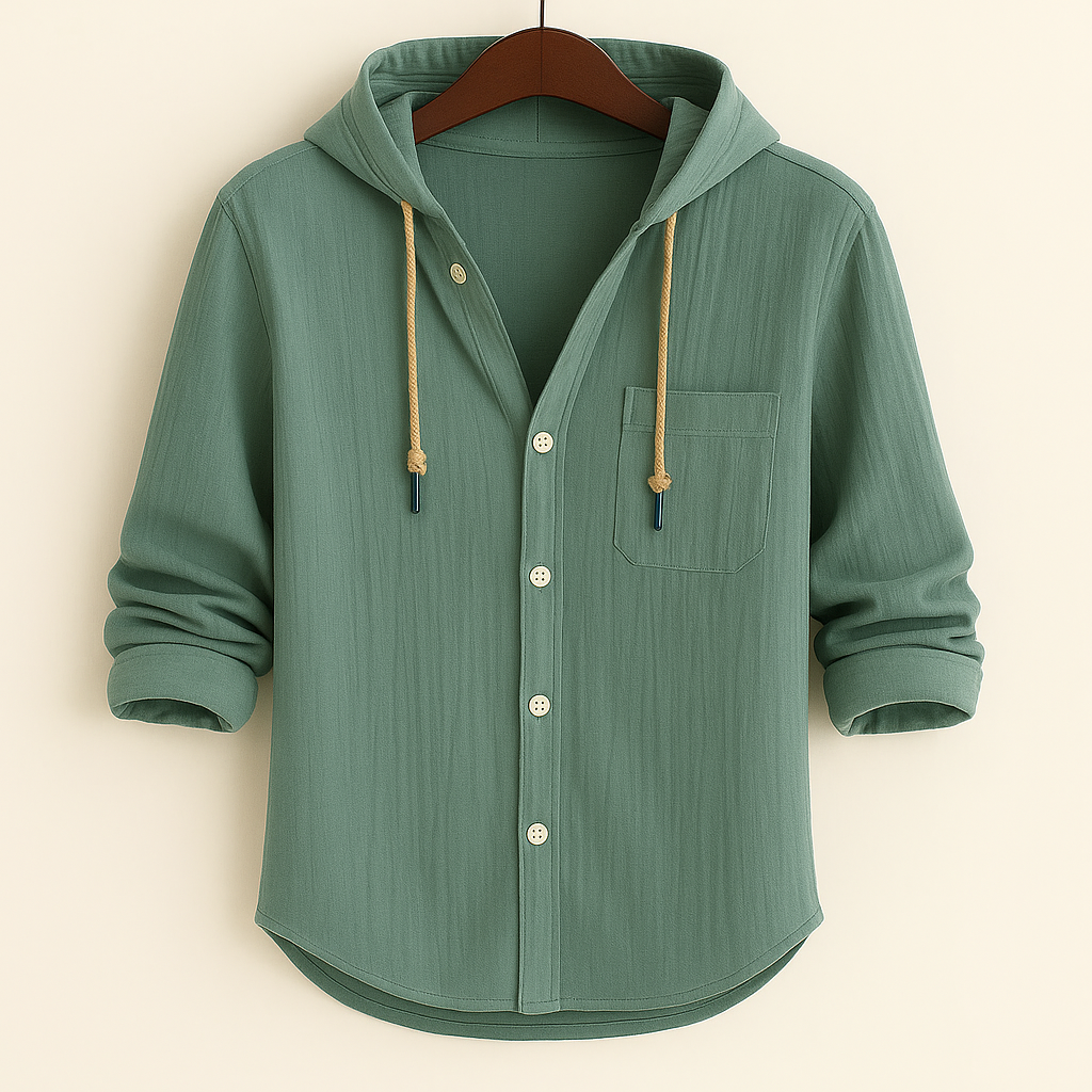 DUMONT LYON™ | CAMICIA DI LUSSO IN MORBIDO COTONE CON CAPPUCCIO