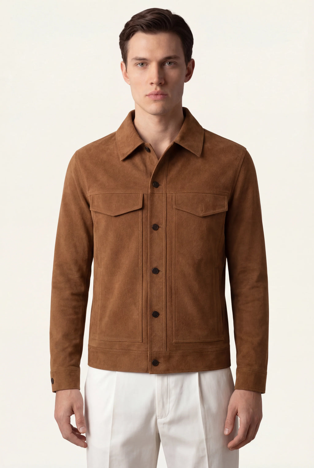 Veste en Suède Brun Clair