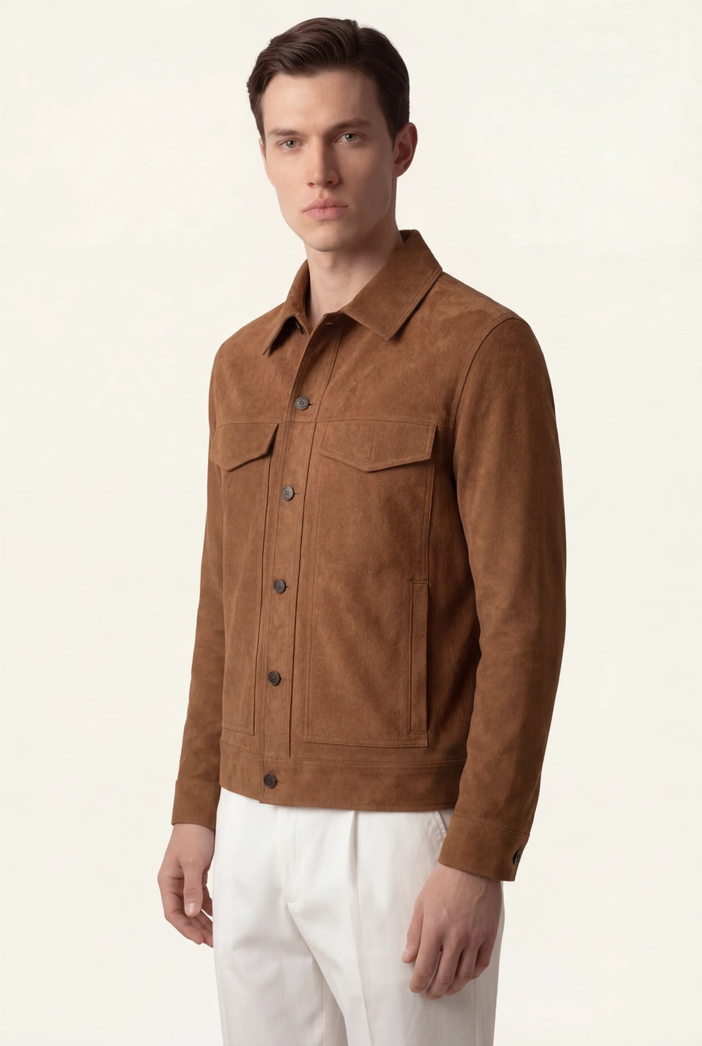 Veste en Suède Brun Clair
