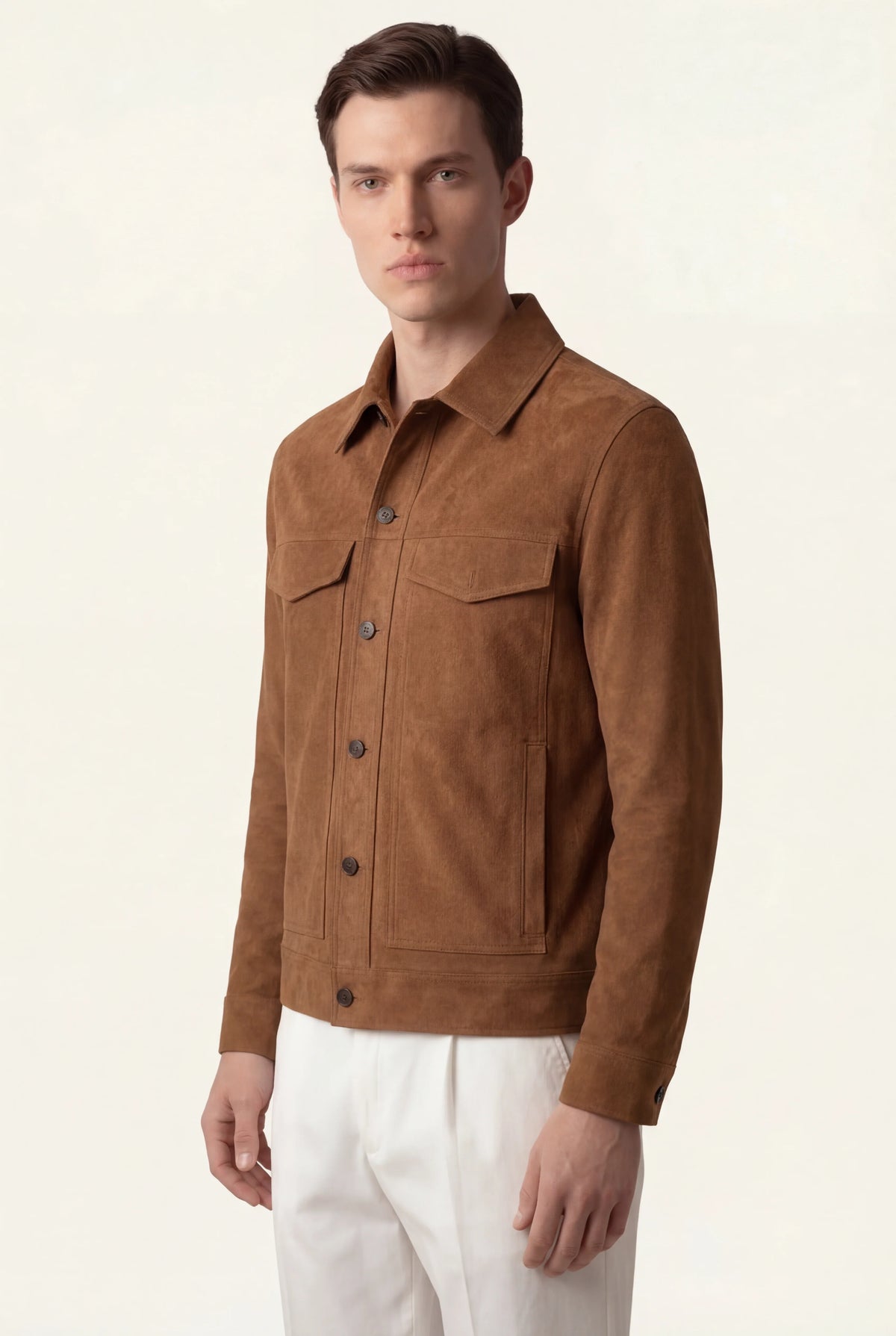 Veste en Suède Brun Clair