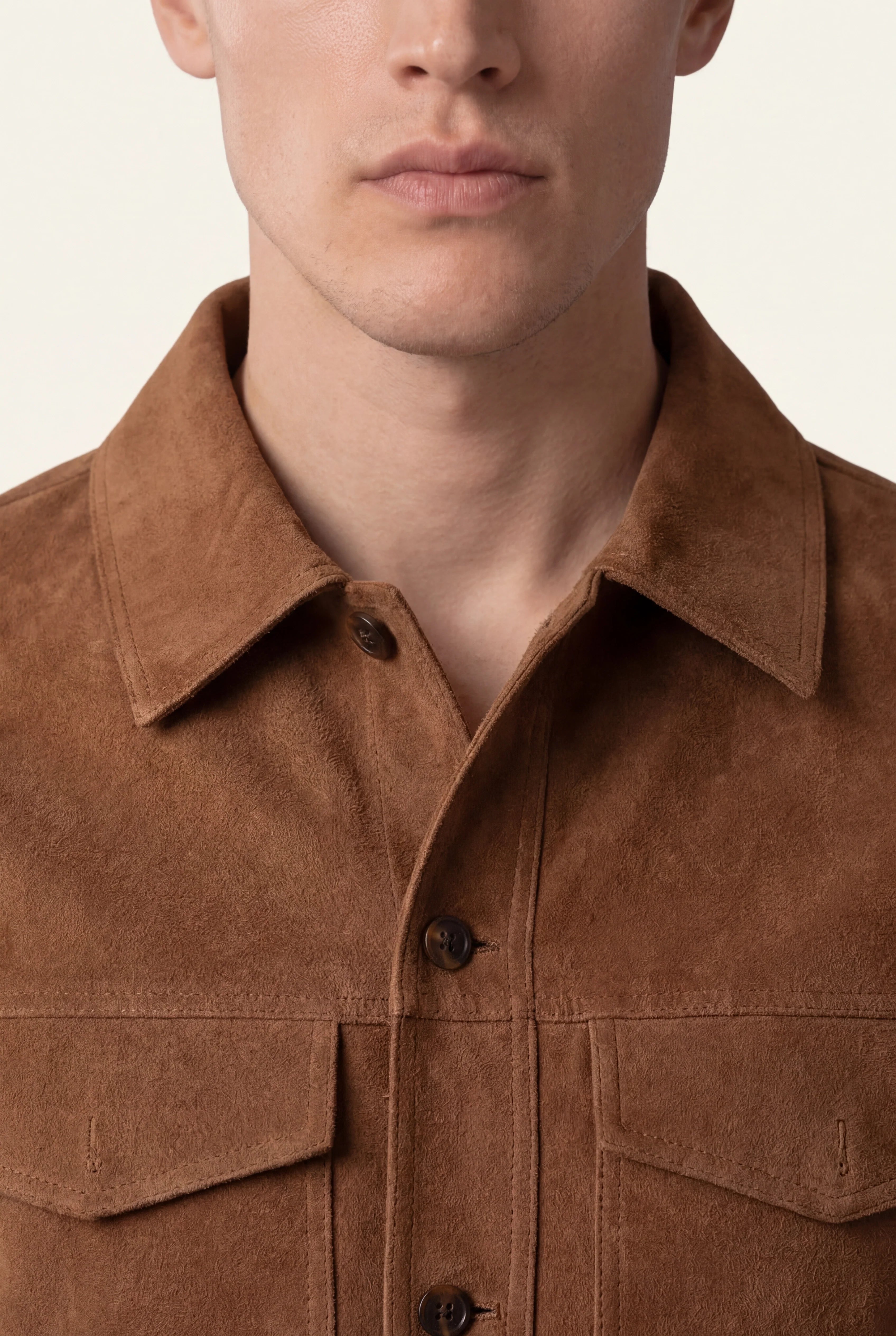 Veste en Suède Brun Clair