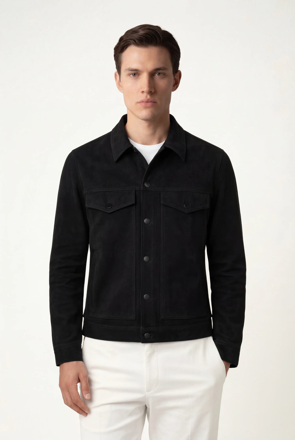 Veste en Suède Noir Foncé