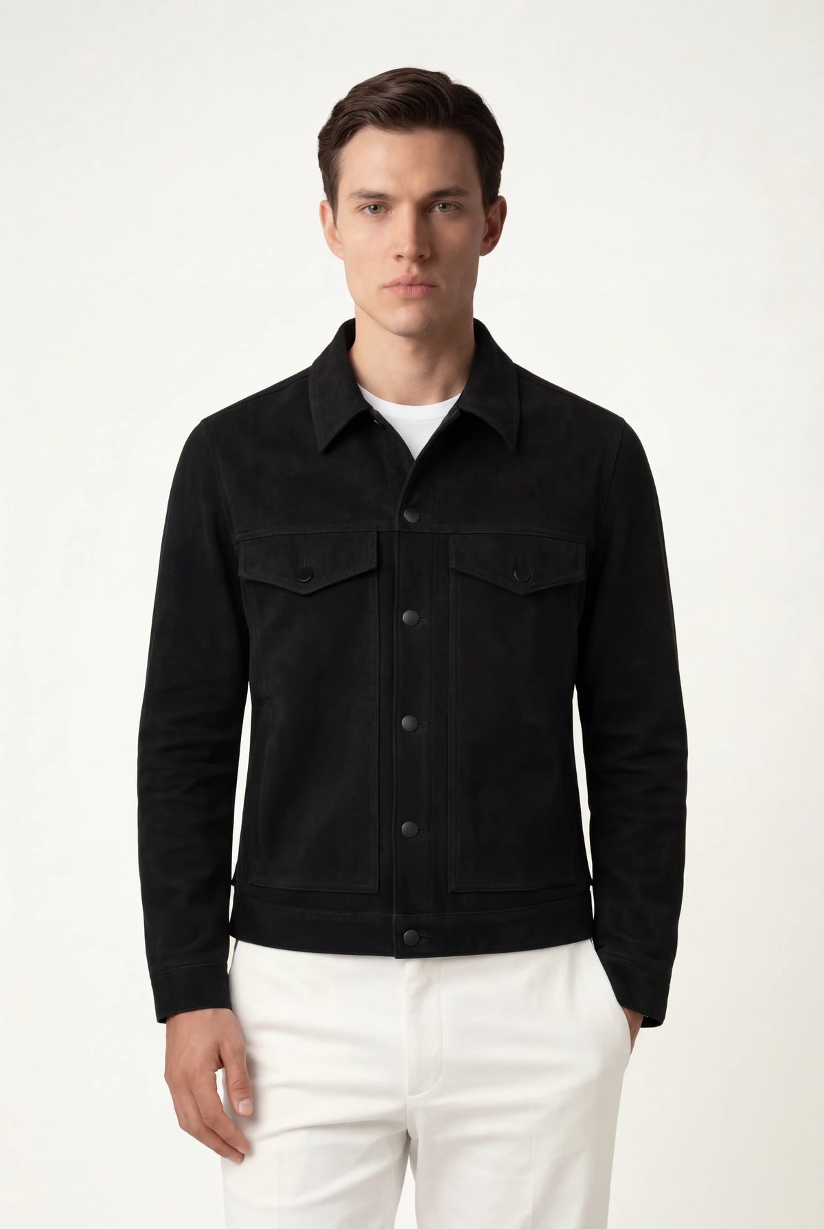 Veste en Suède Noir Foncé