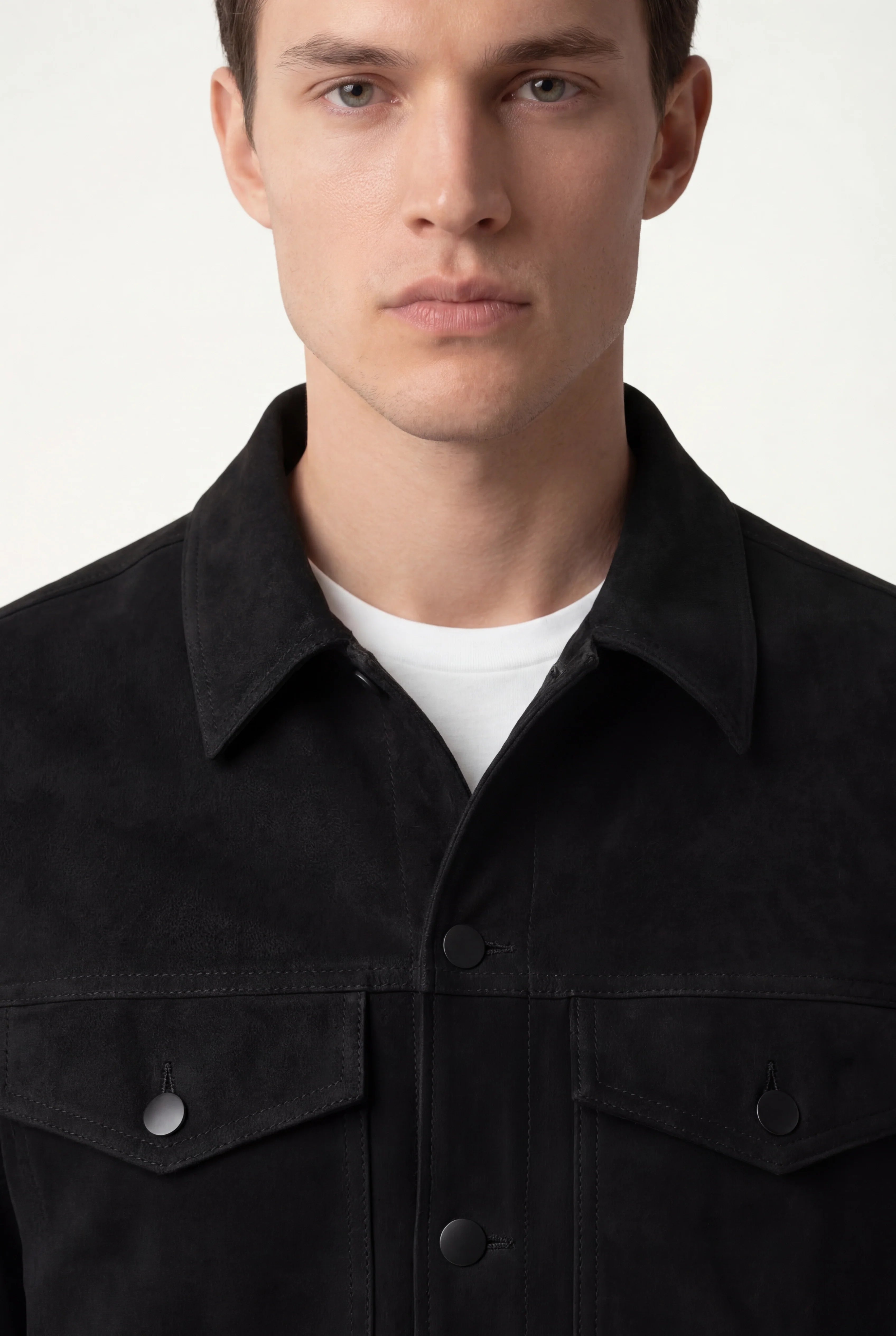 Veste en Suède Noir Foncé