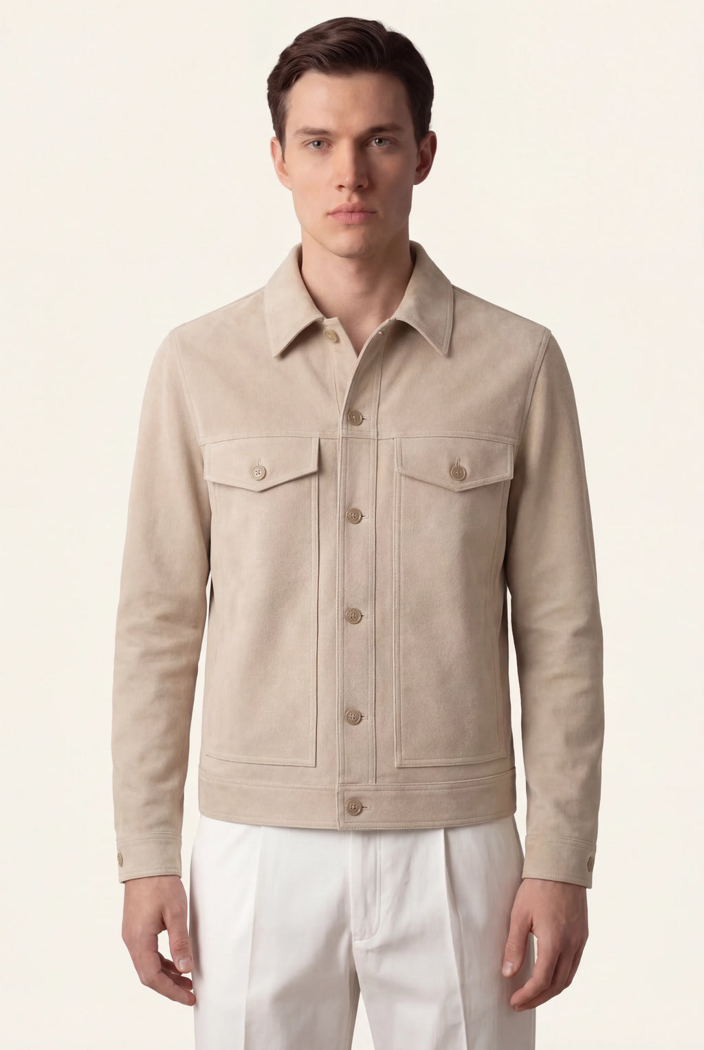 Veste en Suède Beige Clair