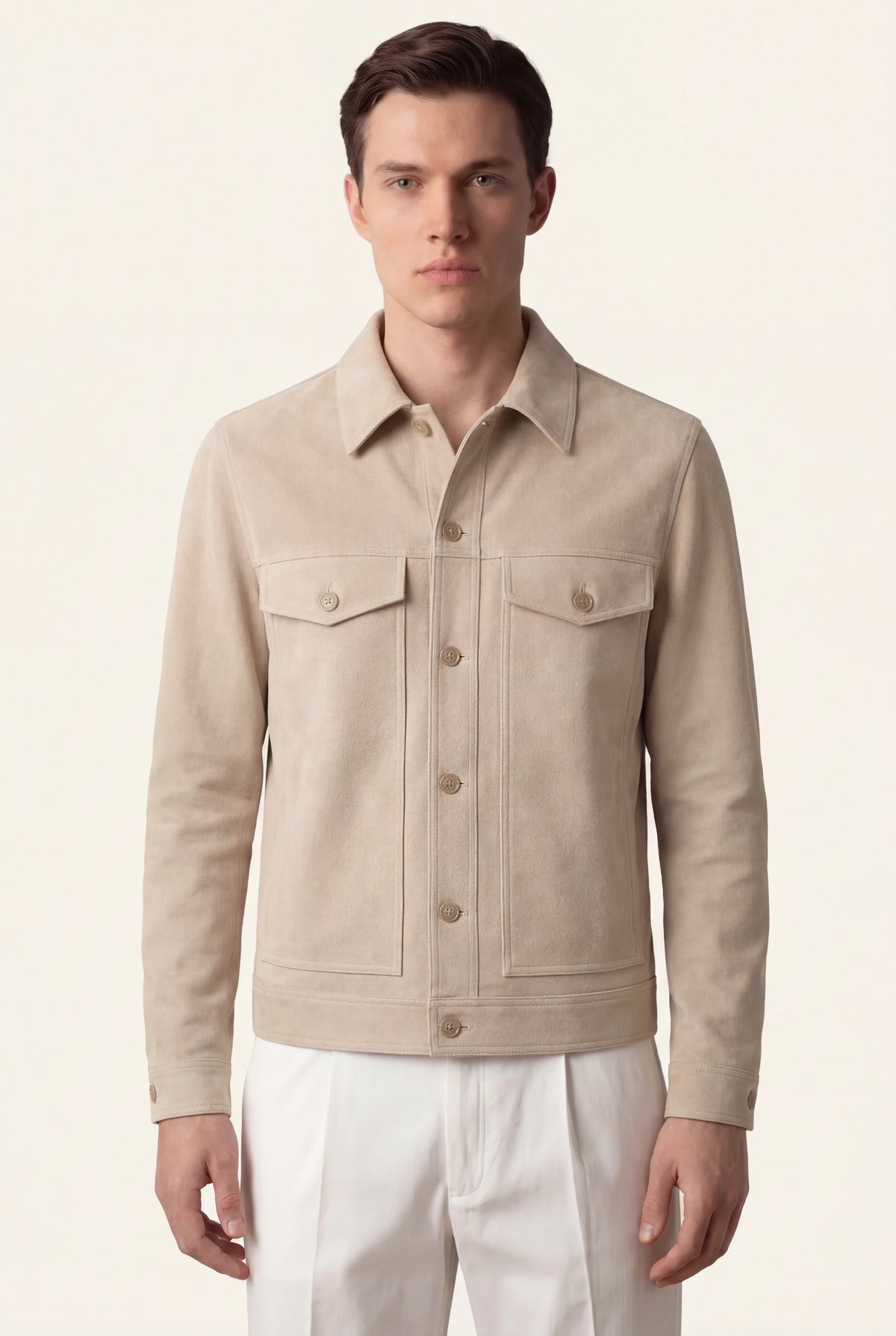 Veste en Suède Beige Clair