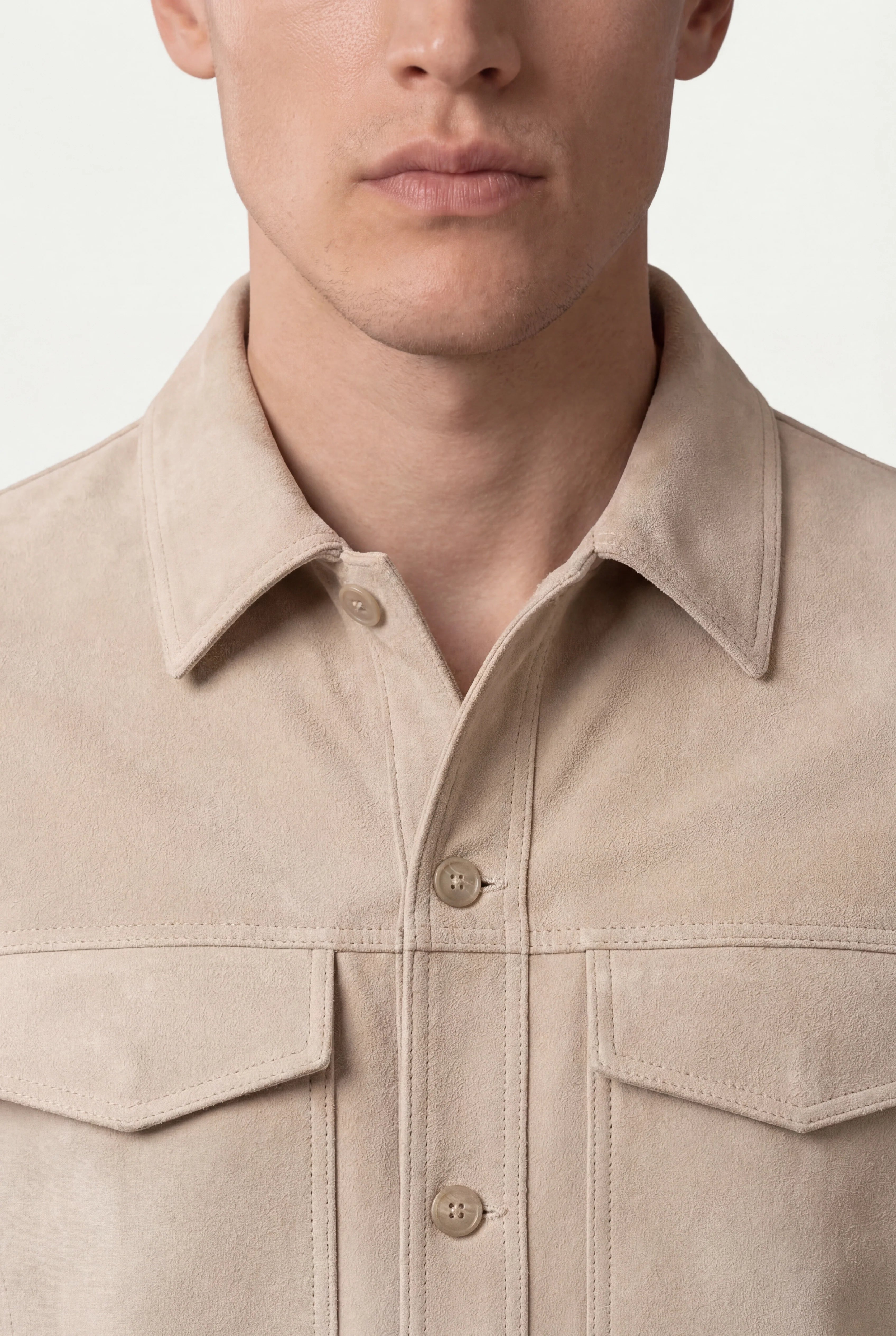 Veste en Suède Beige Clair