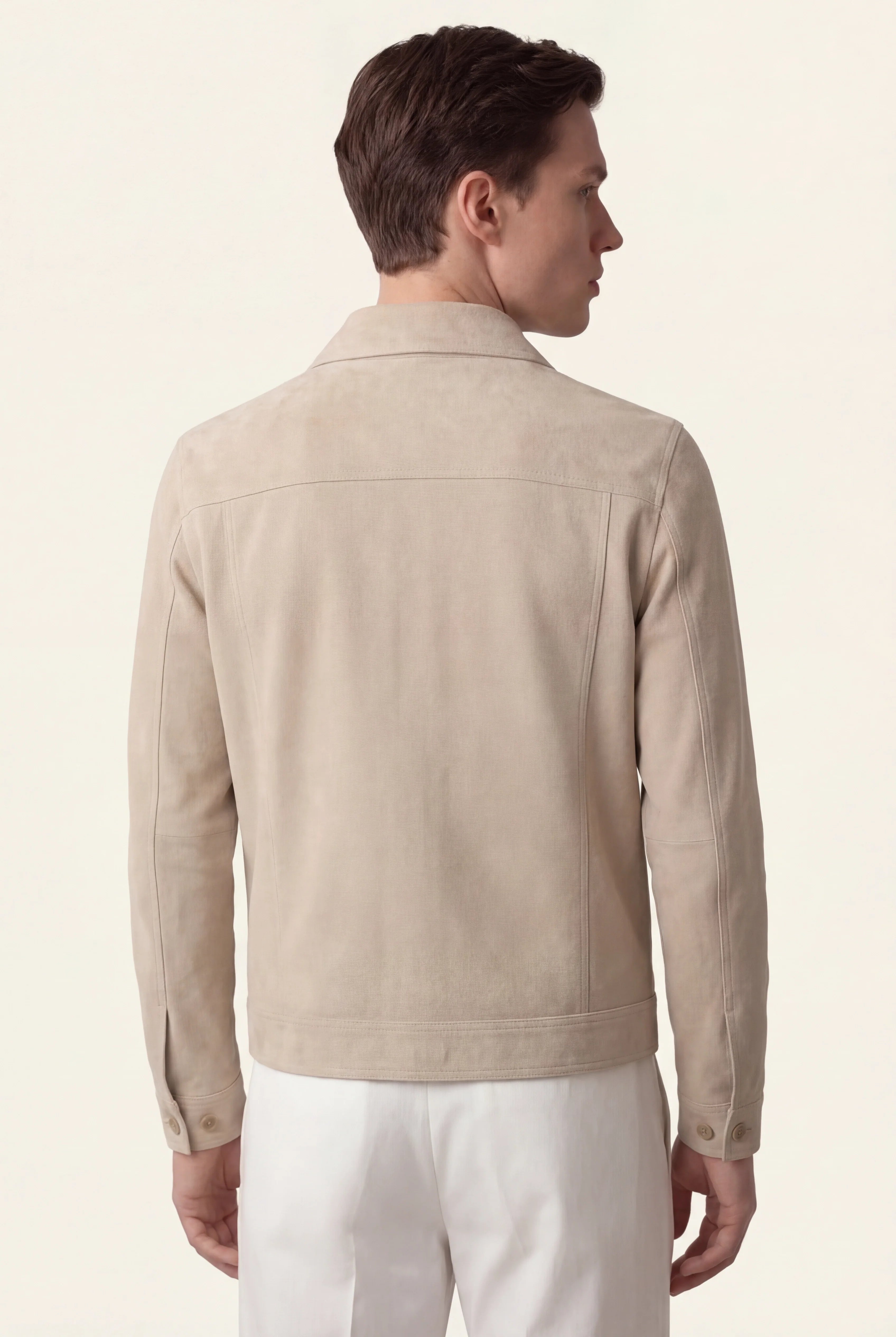 Veste en Suède Beige Clair