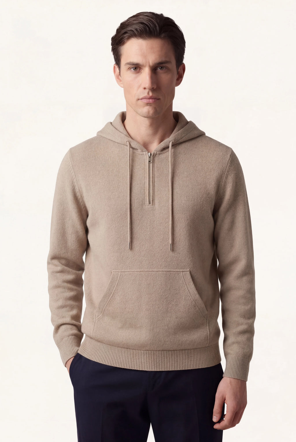 Elio City Zip Hoodie Beige
