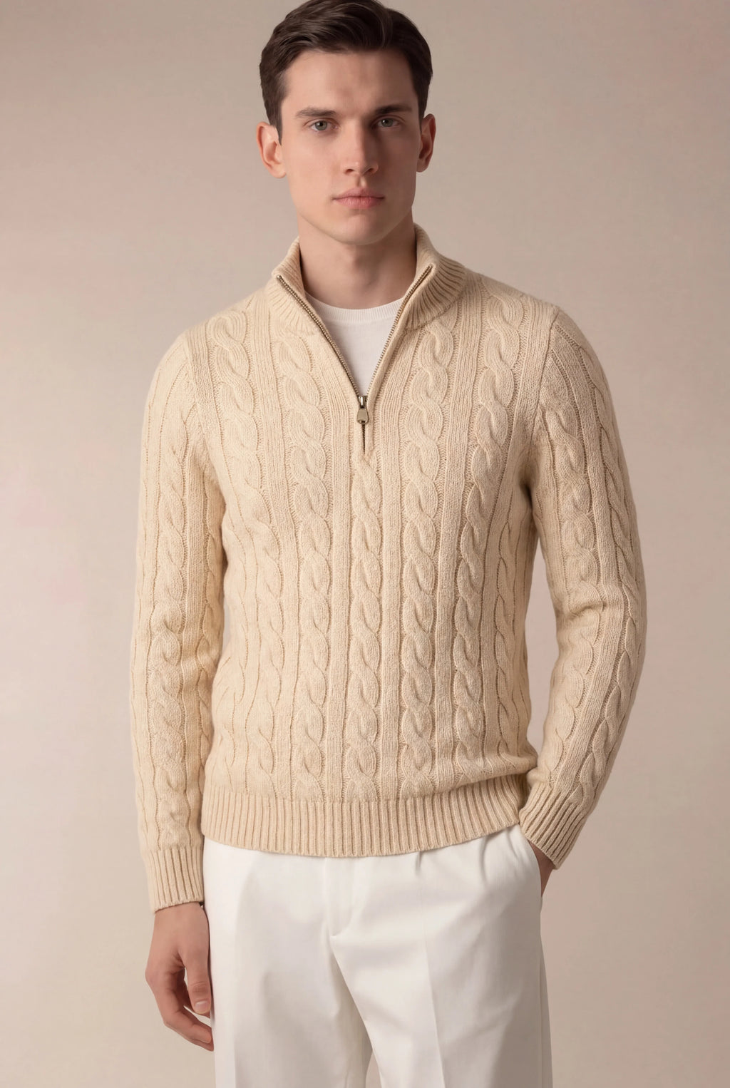 SWEATER EN CACHEMIRE BEIGE