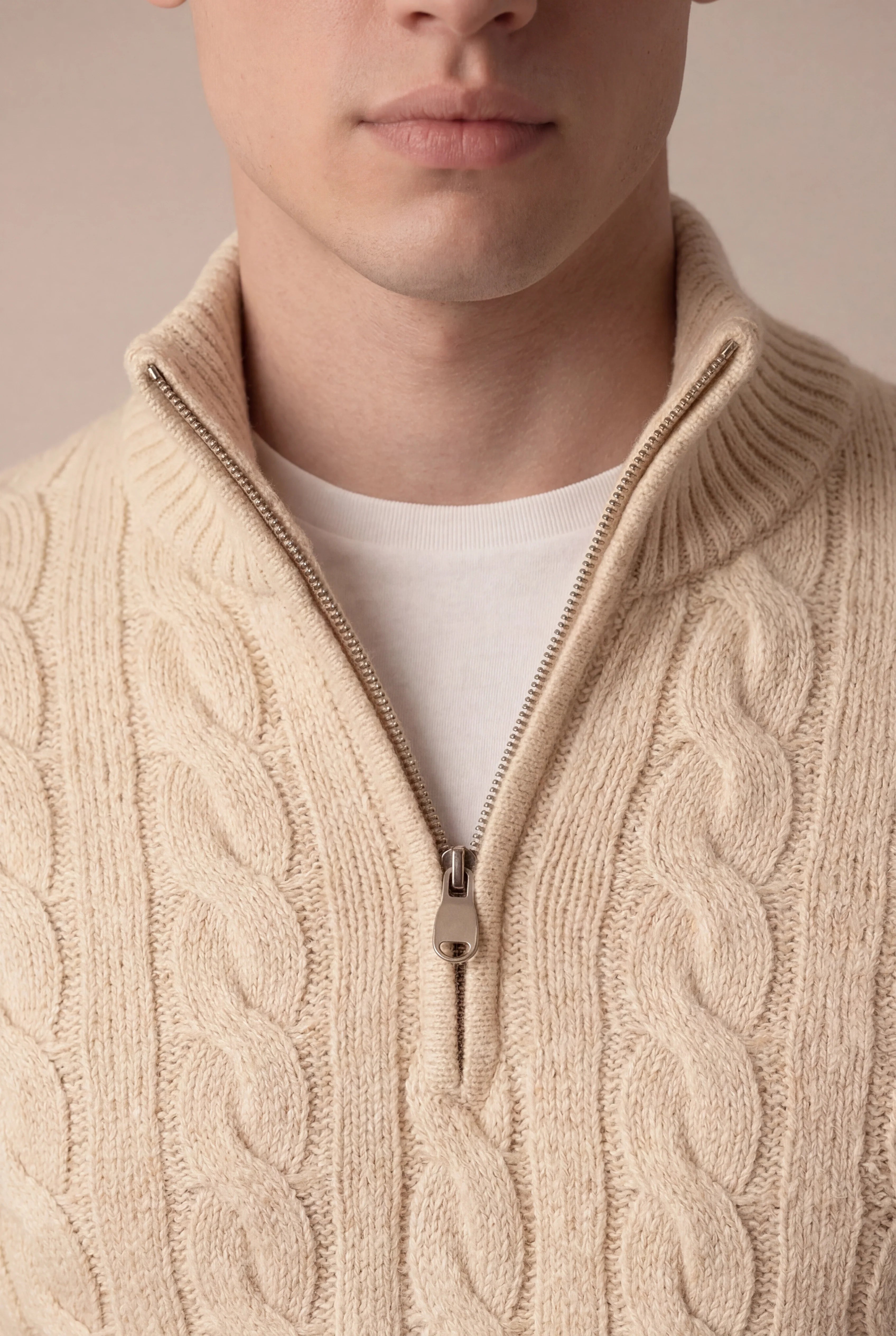 SWEATER EN CACHEMIRE BEIGE