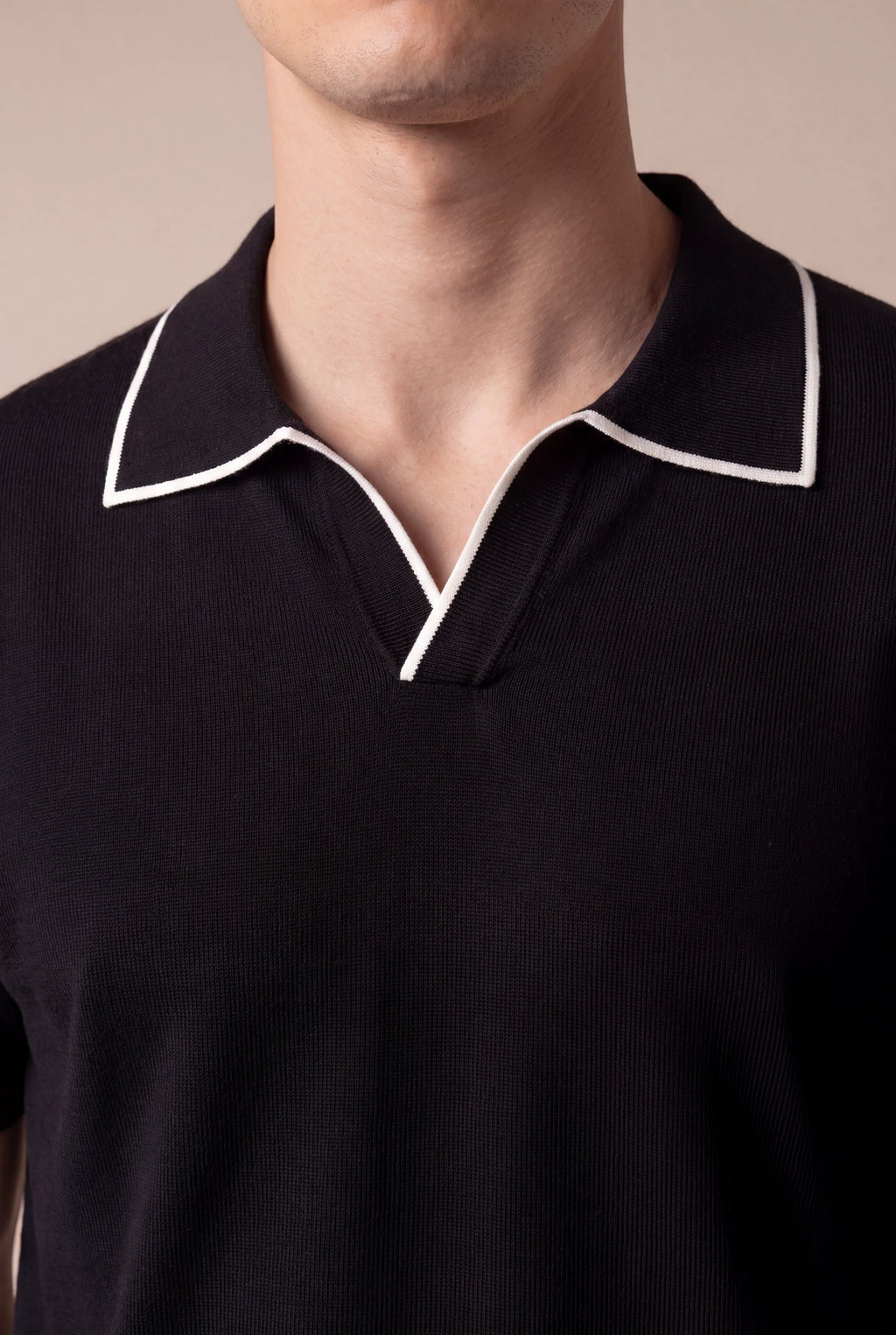 Marchmel | Uomo Polo Nero Senza Bottoni
