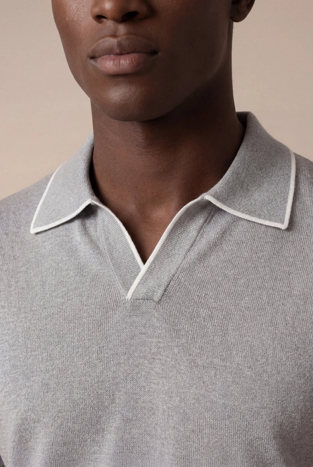 Marchmel | Polo gris claro sin botones para hombre