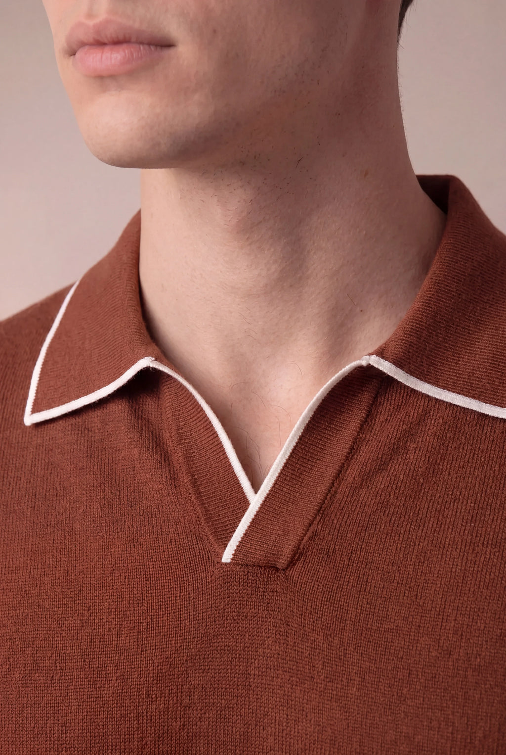 Marchmel | Uomo Polo Terracotta Senza Bottoni